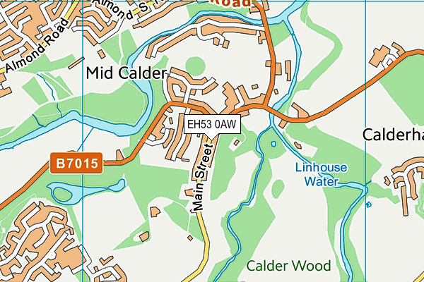 EH53 0AW map - OS VectorMap District (Ordnance Survey)