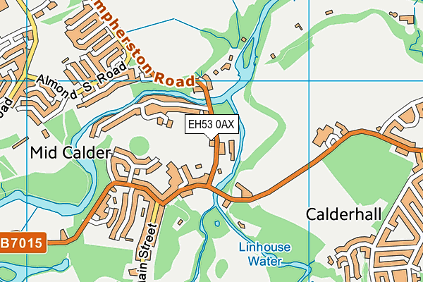 EH53 0AX map - OS VectorMap District (Ordnance Survey)