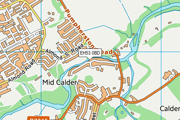 EH53 0BD map - OS VectorMap District (Ordnance Survey)