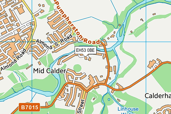 EH53 0BE map - OS VectorMap District (Ordnance Survey)