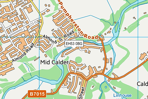 EH53 0BG map - OS VectorMap District (Ordnance Survey)