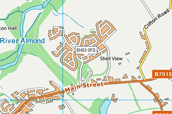 EH53 0FD map - OS VectorMap District (Ordnance Survey)