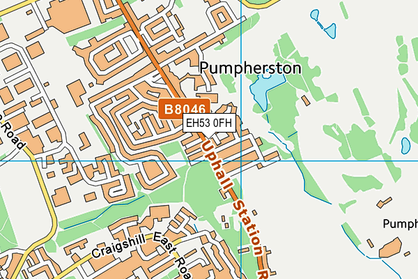 EH53 0FH map - OS VectorMap District (Ordnance Survey)