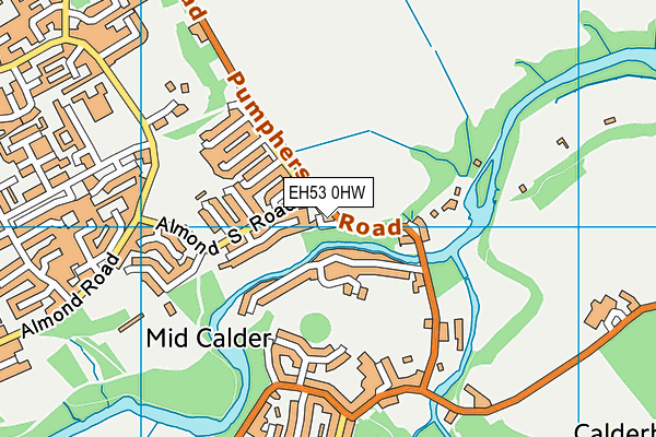 EH53 0HW map - OS VectorMap District (Ordnance Survey)