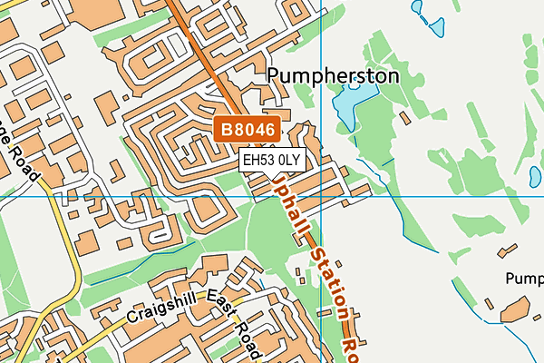 EH53 0LY map - OS VectorMap District (Ordnance Survey)