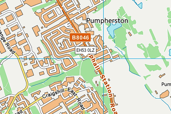 EH53 0LZ map - OS VectorMap District (Ordnance Survey)