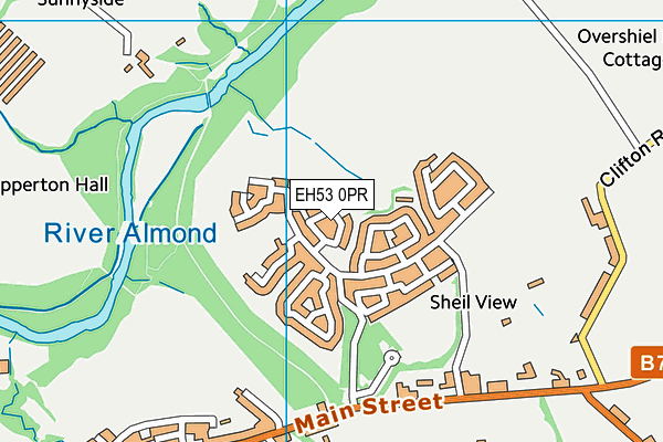 EH53 0PR map - OS VectorMap District (Ordnance Survey)