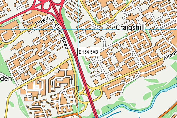 EH54 5AB map - OS VectorMap District (Ordnance Survey)