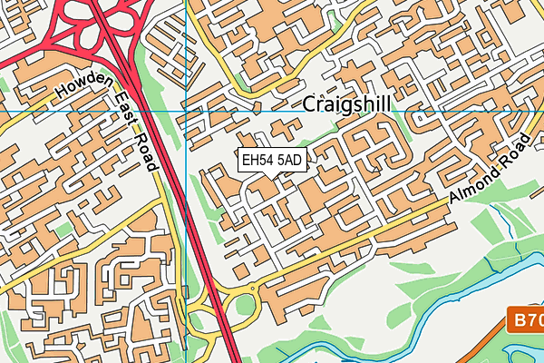 EH54 5AD map - OS VectorMap District (Ordnance Survey)