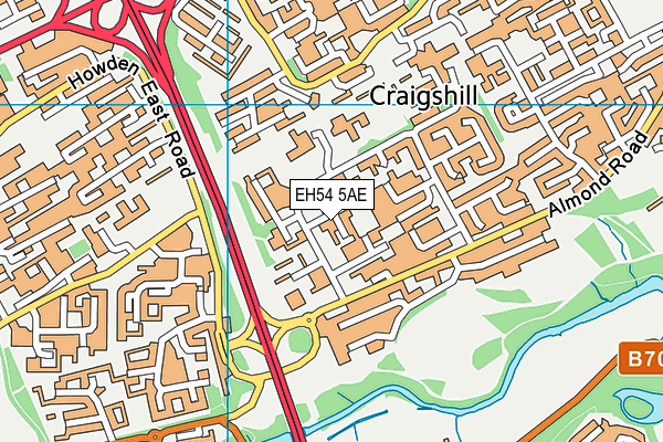 EH54 5AE map - OS VectorMap District (Ordnance Survey)