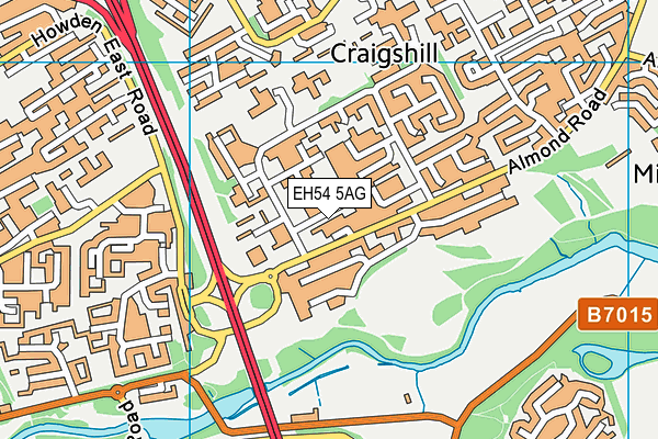 EH54 5AG map - OS VectorMap District (Ordnance Survey)