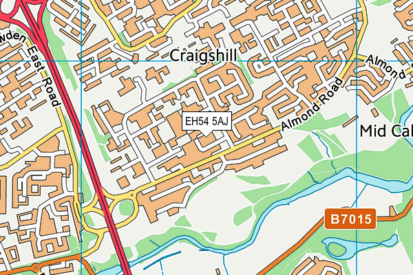 EH54 5AJ map - OS VectorMap District (Ordnance Survey)