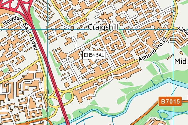 EH54 5AL map - OS VectorMap District (Ordnance Survey)