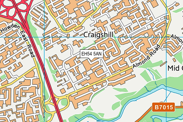 EH54 5AN map - OS VectorMap District (Ordnance Survey)