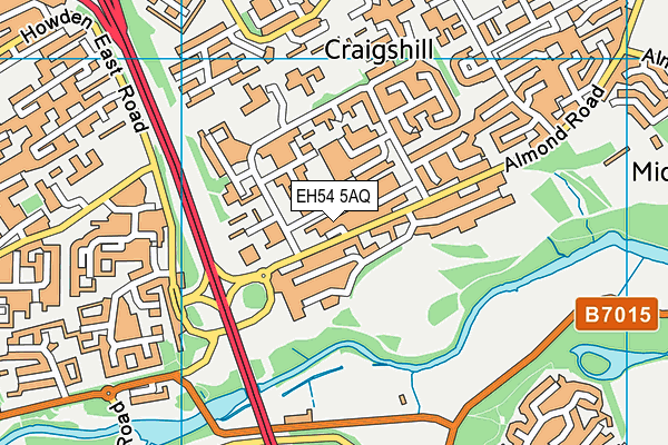 EH54 5AQ map - OS VectorMap District (Ordnance Survey)