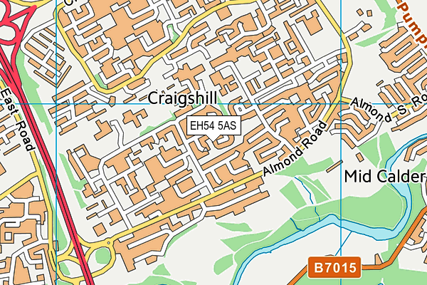 EH54 5AS map - OS VectorMap District (Ordnance Survey)