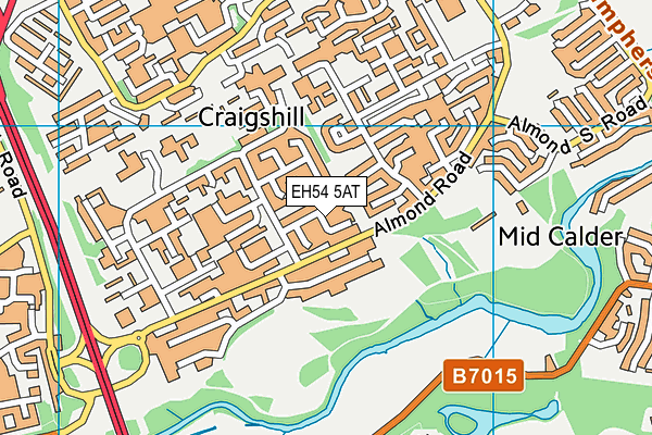 EH54 5AT map - OS VectorMap District (Ordnance Survey)