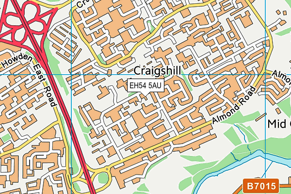 EH54 5AU map - OS VectorMap District (Ordnance Survey)