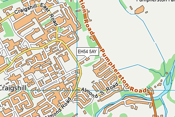 EH54 5AY map - OS VectorMap District (Ordnance Survey)