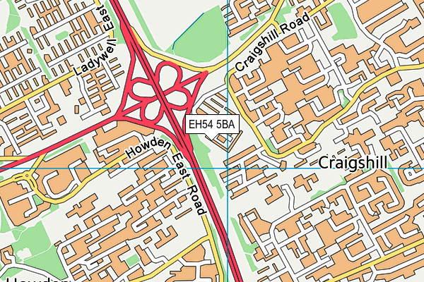 EH54 5BA map - OS VectorMap District (Ordnance Survey)