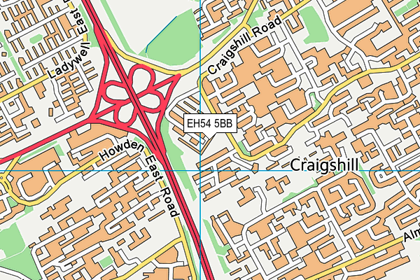 EH54 5BB map - OS VectorMap District (Ordnance Survey)