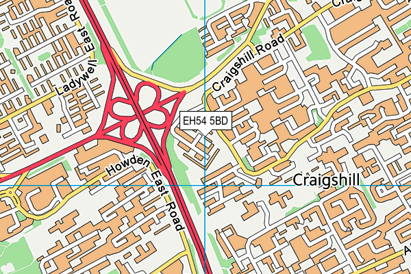 EH54 5BD map - OS VectorMap District (Ordnance Survey)