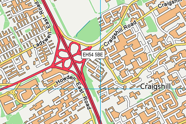 EH54 5BE map - OS VectorMap District (Ordnance Survey)