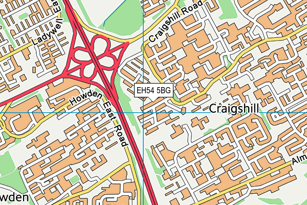 EH54 5BG map - OS VectorMap District (Ordnance Survey)