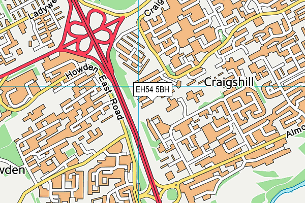 EH54 5BH map - OS VectorMap District (Ordnance Survey)