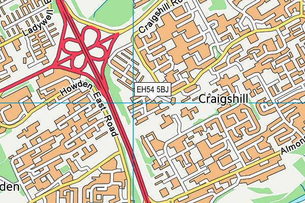 EH54 5BJ map - OS VectorMap District (Ordnance Survey)