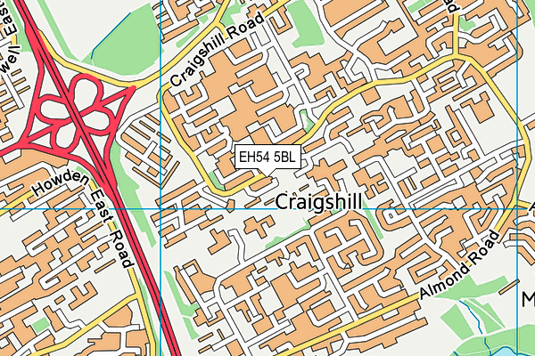 EH54 5BL map - OS VectorMap District (Ordnance Survey)