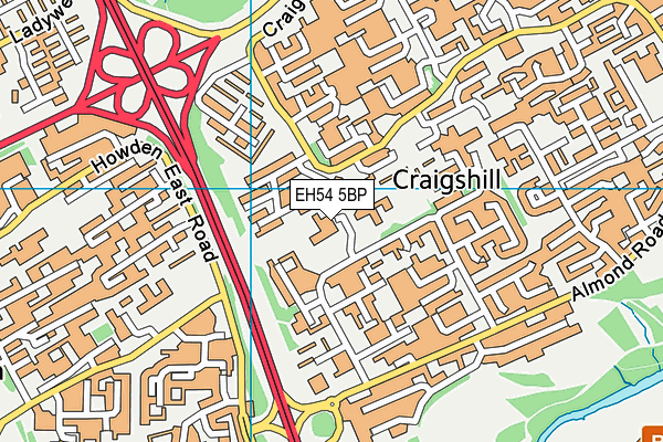 EH54 5BP map - OS VectorMap District (Ordnance Survey)