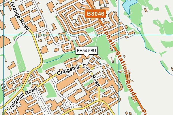 EH54 5BU map - OS VectorMap District (Ordnance Survey)