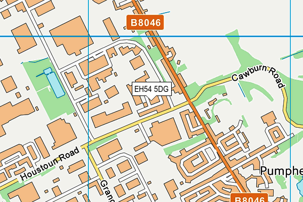 EH54 5DG map - OS VectorMap District (Ordnance Survey)