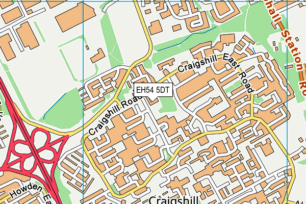 EH54 5DT map - OS VectorMap District (Ordnance Survey)