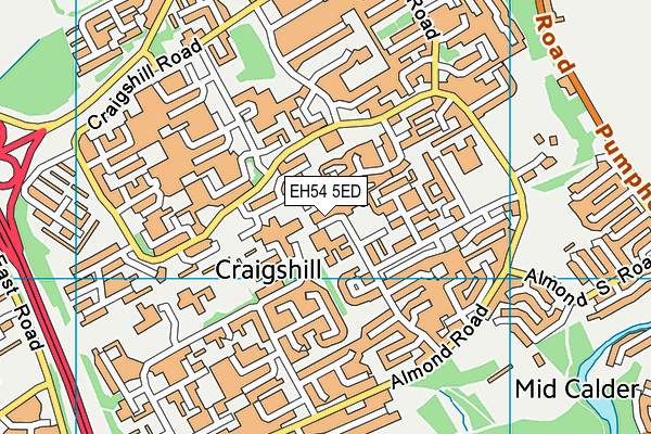 EH54 5ED map - OS VectorMap District (Ordnance Survey)