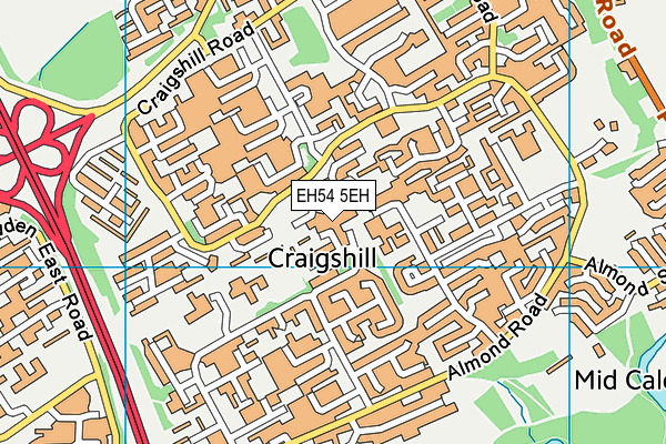 EH54 5EH map - OS VectorMap District (Ordnance Survey)