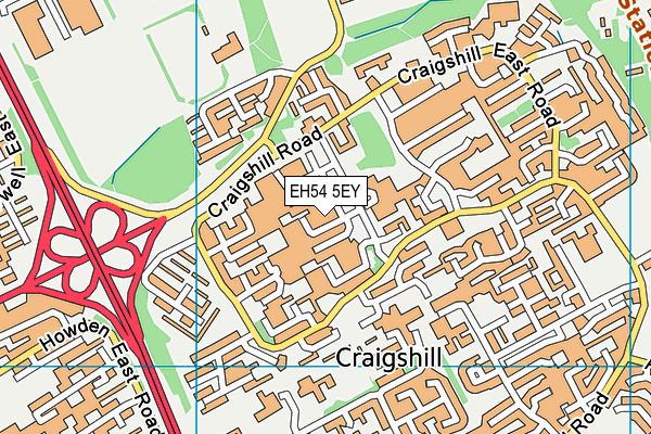 EH54 5EY map - OS VectorMap District (Ordnance Survey)