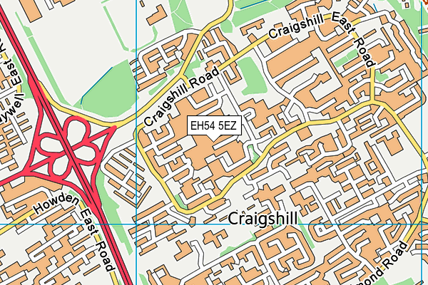 EH54 5EZ map - OS VectorMap District (Ordnance Survey)