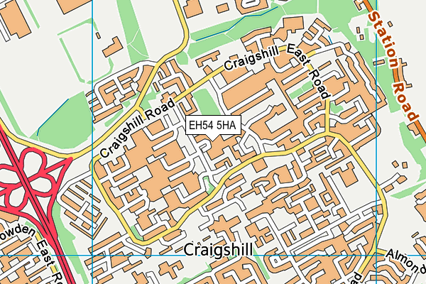 EH54 5HA map - OS VectorMap District (Ordnance Survey)