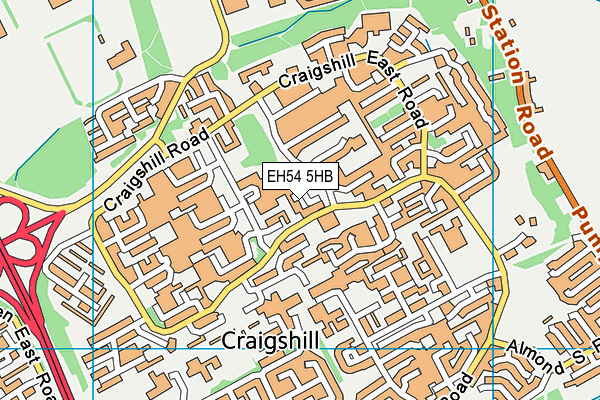 EH54 5HB map - OS VectorMap District (Ordnance Survey)