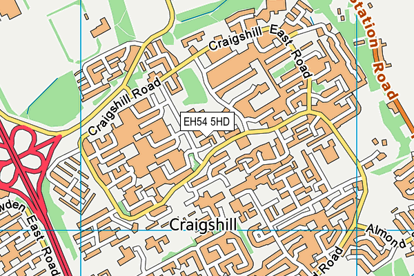 EH54 5HD map - OS VectorMap District (Ordnance Survey)