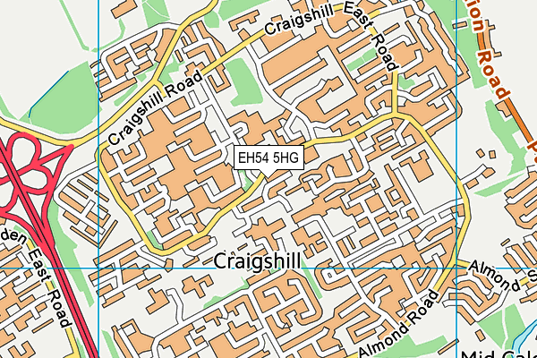 EH54 5HG map - OS VectorMap District (Ordnance Survey)