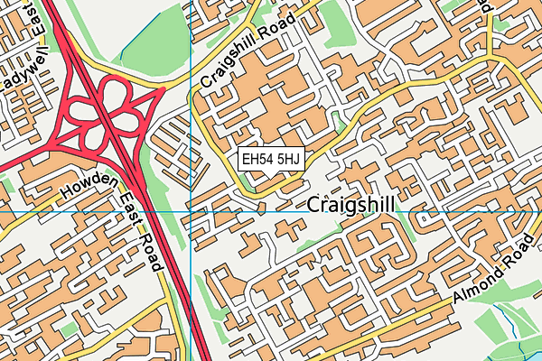 EH54 5HJ map - OS VectorMap District (Ordnance Survey)