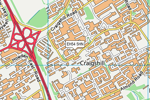 EH54 5HN map - OS VectorMap District (Ordnance Survey)