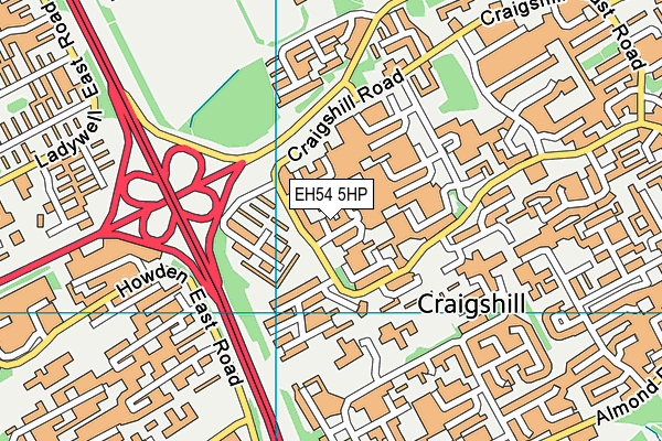 EH54 5HP map - OS VectorMap District (Ordnance Survey)