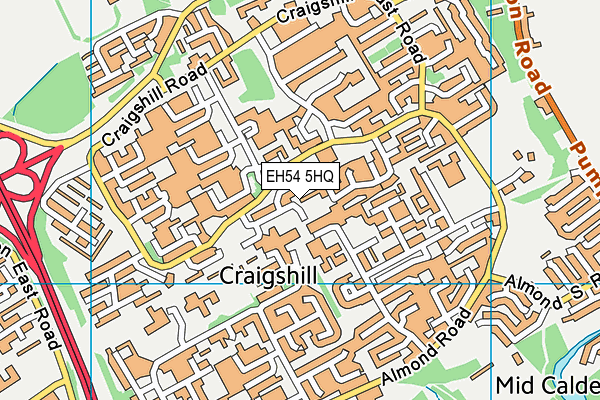 EH54 5HQ map - OS VectorMap District (Ordnance Survey)