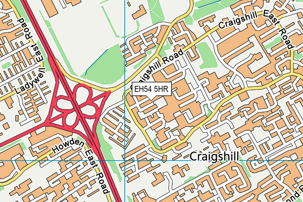 EH54 5HR map - OS VectorMap District (Ordnance Survey)