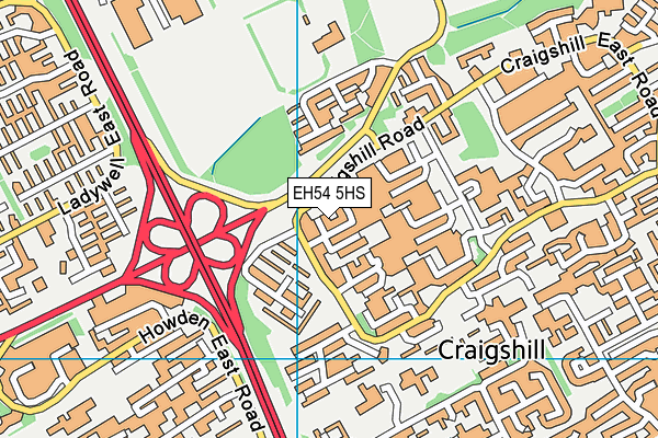 EH54 5HS map - OS VectorMap District (Ordnance Survey)