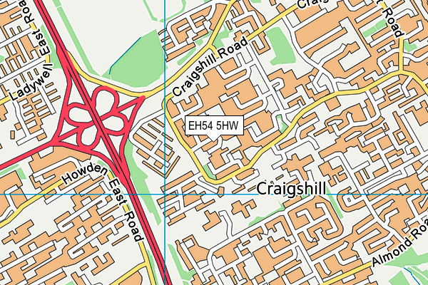 EH54 5HW map - OS VectorMap District (Ordnance Survey)